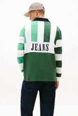 Tommy Jeans Rugby Heren Lange Mouwen Poloshirt, groen