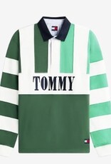 Tommy Jeans Rugby Heren Lange Mouwen Poloshirt, groen