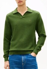 Tommy Hilfiger Heren Lange Mouwen Poloshirt, groen