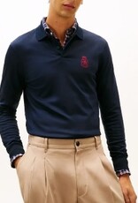 Tommy Hilfiger Heren Lange Mouwen Poloshirt, blauw