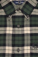 Fred Perry Heren Geruite Overhemd, groen