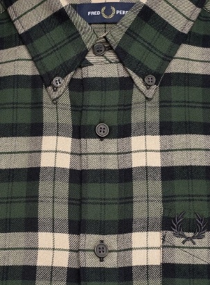 Fred Perry Heren Geruite Overhemd, groen