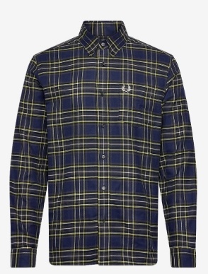 Fred Perry Heren Geruite Overhemd, blauw