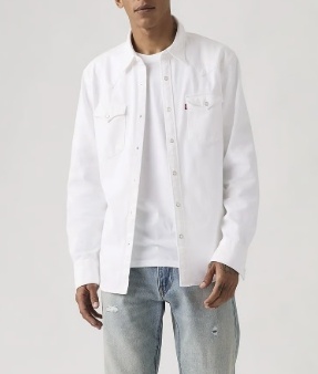 Levi's® Heren Casual Spijkeroverhemd, wit