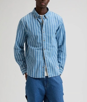 Lee  Heren Casual Spijkeroverhemd, blauw