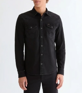 Lee  Heren Casual Spijkeroverhemd, zwart