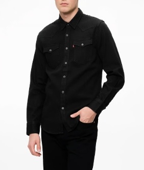 Levi's® Heren Casual Spijkeroverhemd, zwart