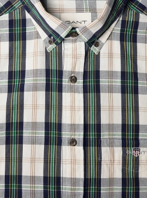 GANT Heren Casual Geruite Overhemd, groen