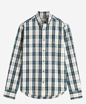 GANT Heren Casual Geruite Overhemd, groen