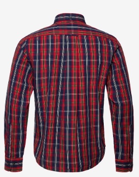 GANT Heren Casual Geruite Overhemd, rood