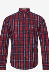 GANT Heren Casual Geruite Overhemd, rood