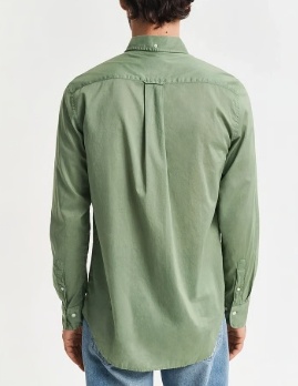 GANT Heren Casual Overhemd, olijfgroen