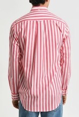 GANT Heren Casual Gestreept Overhemd, rood