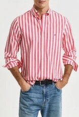 GANT Heren Casual Gestreept Overhemd, rood