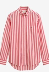 GANT Heren Casual Gestreept Overhemd, rood