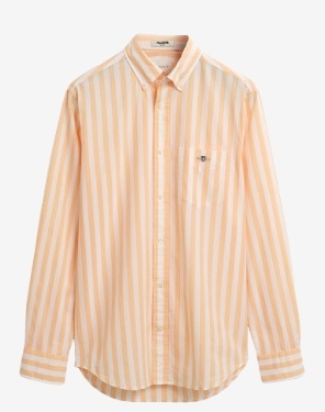 GANT Heren Casual Gestreept Overhemd, orange
