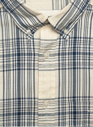 GANT Heren Casual Geruite Overhemd, wit