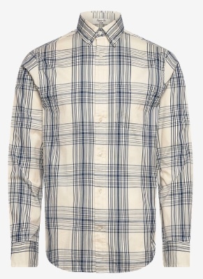 GANT Heren Casual Geruite Overhemd, wit