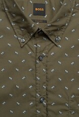 BOSS Heren Casual Overhemd, legergroen