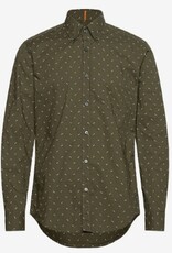 BOSS Heren Casual Overhemd, legergroen