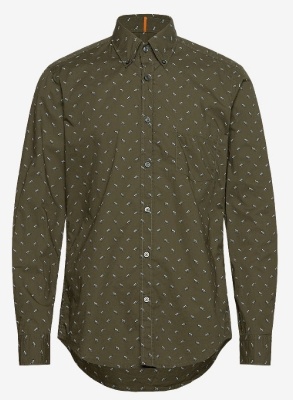 BOSS Heren Casual Overhemd, legergroen