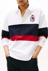 Tommy Hilfiger Heren Rugby Poloshirt Lange Mouwen, wit