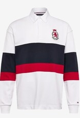 Tommy Hilfiger Heren Rugby Poloshirt Lange Mouwen, wit