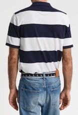 GANT Heren Gestreept Poloshirt Korte Mouwen, wit