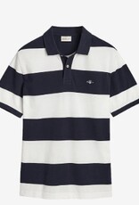 GANT Heren Gestreept Poloshirt Korte Mouwen, wit