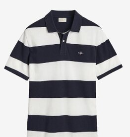 GANT Gestreept Poloshirt Korte Mouwen, wit