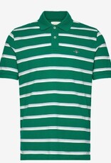 GANT Heren Gestreept Poloshirt Korte Mouwen, groen