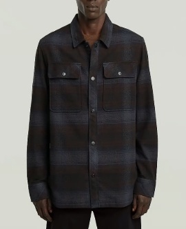 G-Star Heren Casual Geruite Overhemd, blauw