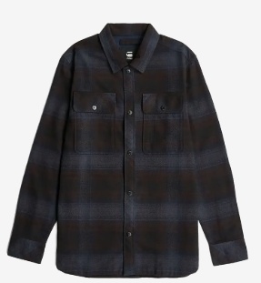 G-Star Heren Casual Geruite Overhemd, blauw