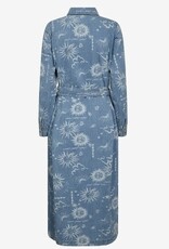 Nümph Dames Lange Denim Jurk,  blauw