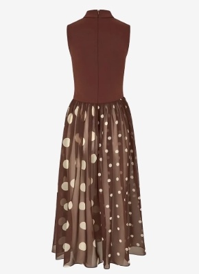 STINE GOYA Dames Mouwloze Midijurk, bruin