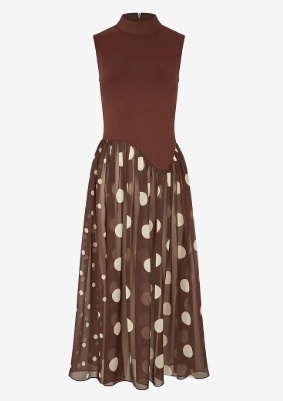 STINE GOYA Dames Mouwloze Midijurk, bruin