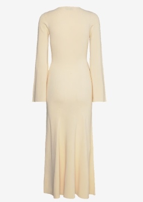 Malina Dames V-hals Lange Jurk, gebrokenwit