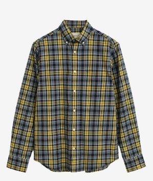 GANT Heren Casual Geruite Overhemd, blauw