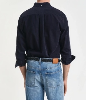 GANT Heren Casual Corduroy Overhemd, blauw