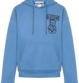 Moschino Relaxed Teddy Bear Hoodie met capuchon, blauw