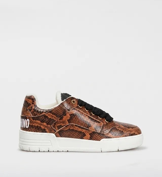 Moschino Dames Leren Sneakers, bruin