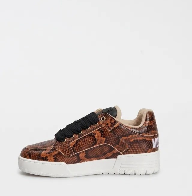 Moschino Dames Leren Sneakers, bruin