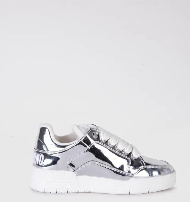 Moschino Dames Teddy Sneakers, zilver