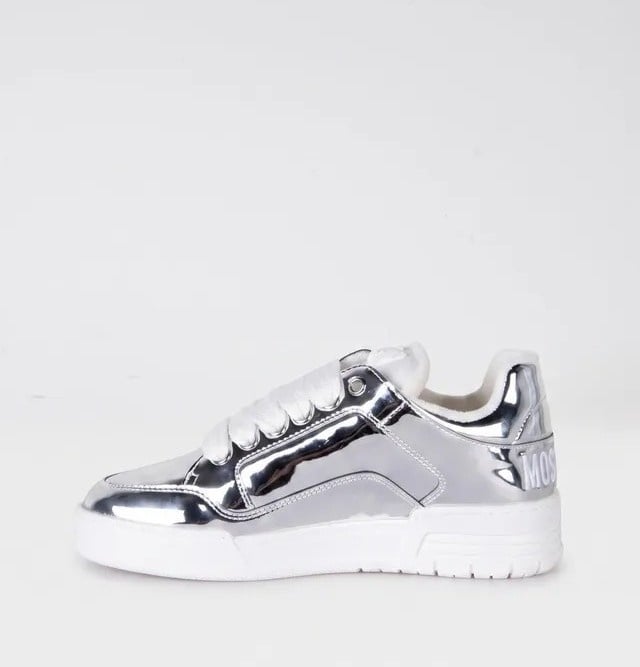 Moschino Dames Teddy Sneakers, zilver