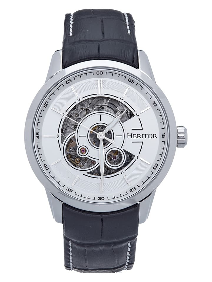 Heritor Commodus Automatic Skeleton herenhorloge, blauw/zilver