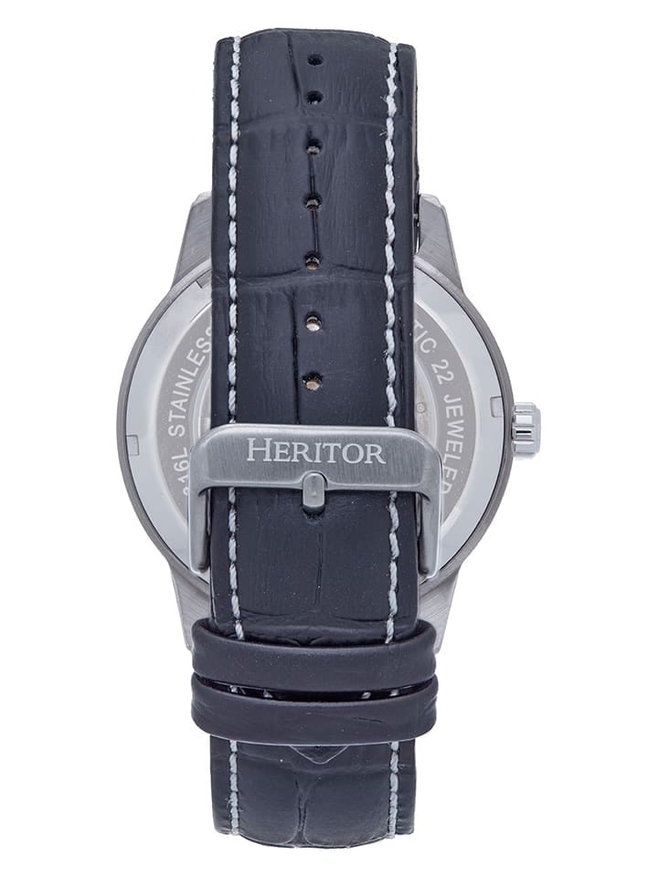 Heritor Commodus Automatic Skeleton herenhorloge, blauw/zilver