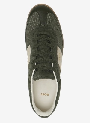 BOSS Dames  CHUNKY Lage Sneakers, donkergroen