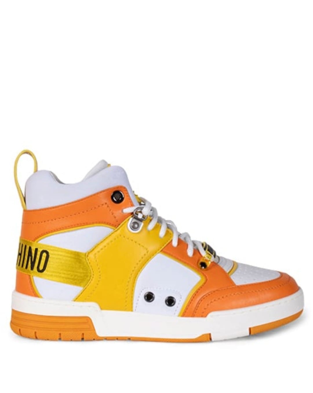 MOSCHINO Hoge Leder Sneakers, oranje