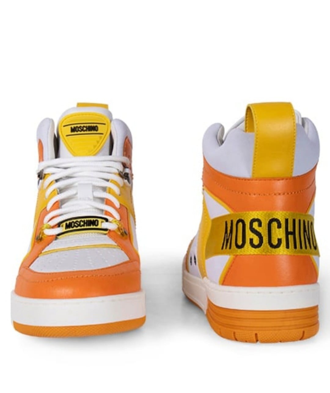 MOSCHINO Hoge Leder Sneakers, oranje