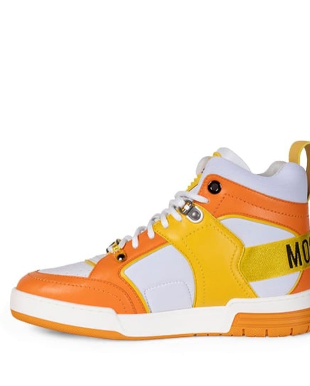 MOSCHINO Hoge Leder Sneakers, oranje